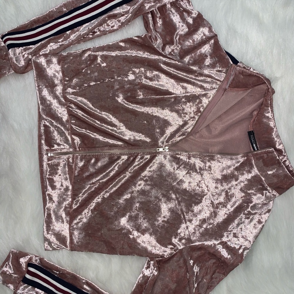 Velvet zip up